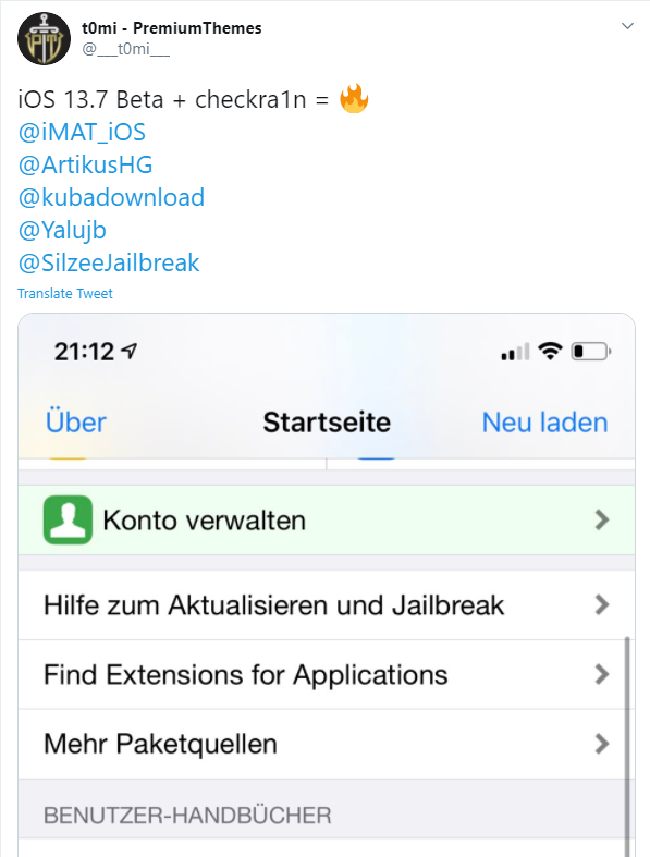 iOS 13.7 jailbreak by Checkra1n