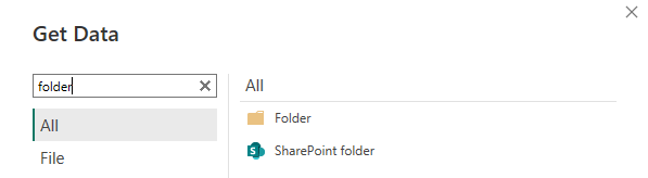 folder options in Power Query