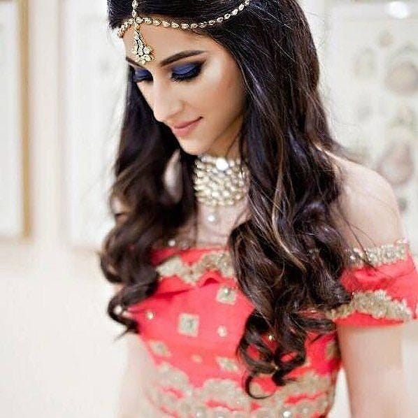 Bridal makeup and off shoulder blouse