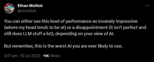 Currently available AI tools are the worst you’ll ever use.