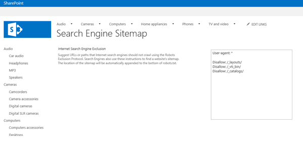 Sharepoint seo robots