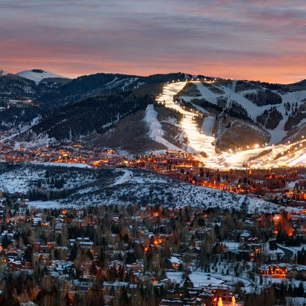 world class skiing and snowboarding in Park City, Utah view of mountain and on-piste slope.