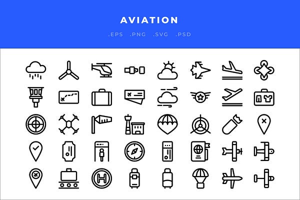 Aviation Icons Graphics
