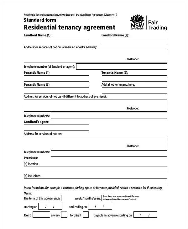 Rent Agreement Form 9+ Free Word, PDF Documents Download Free & Premium Templates