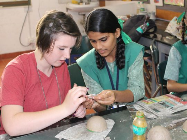 Slow and steady wins the race! The beginning of a papier-mâché turtle.