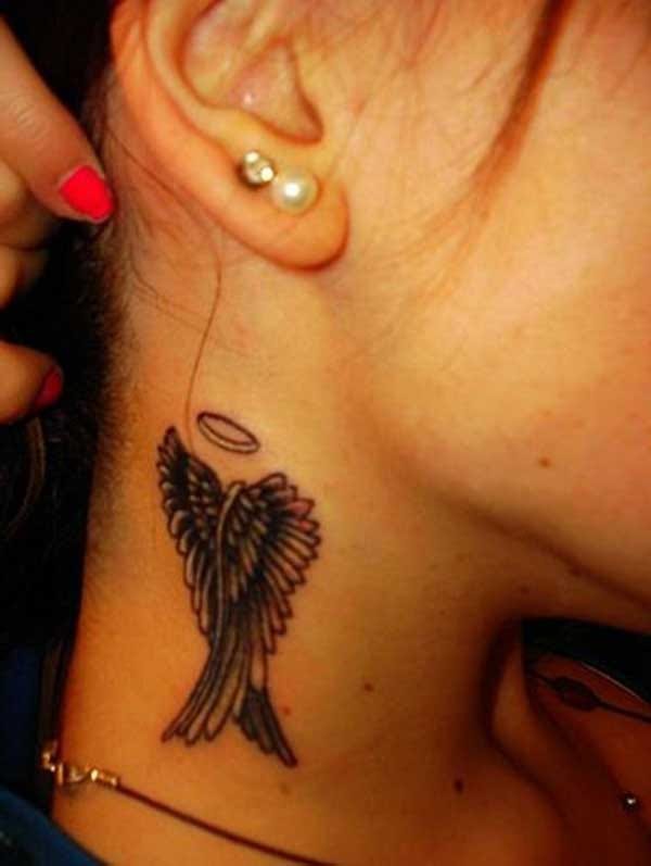 neck wing tattoo necklace wings tattoo