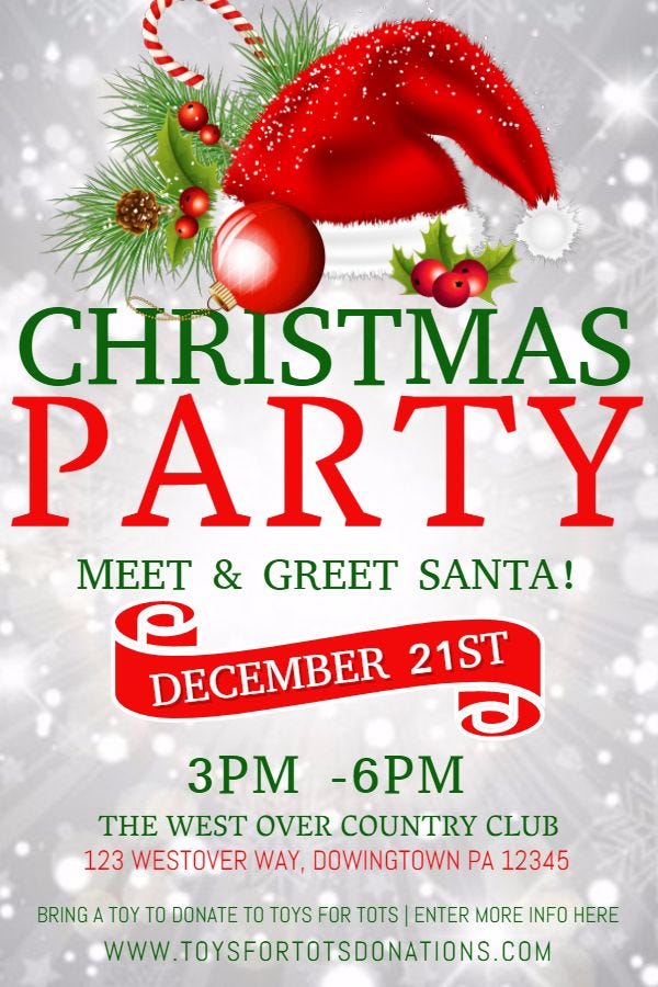 Christmas party poster design template Christmas party poster, Holiday party flyer, Free