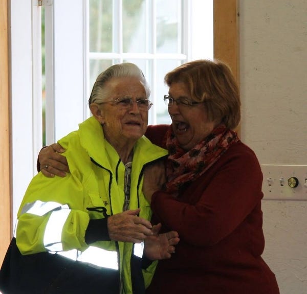 A heartwarming reaction to her surprise retirement party. PHOTO CREDIT: Tammy Reynolds