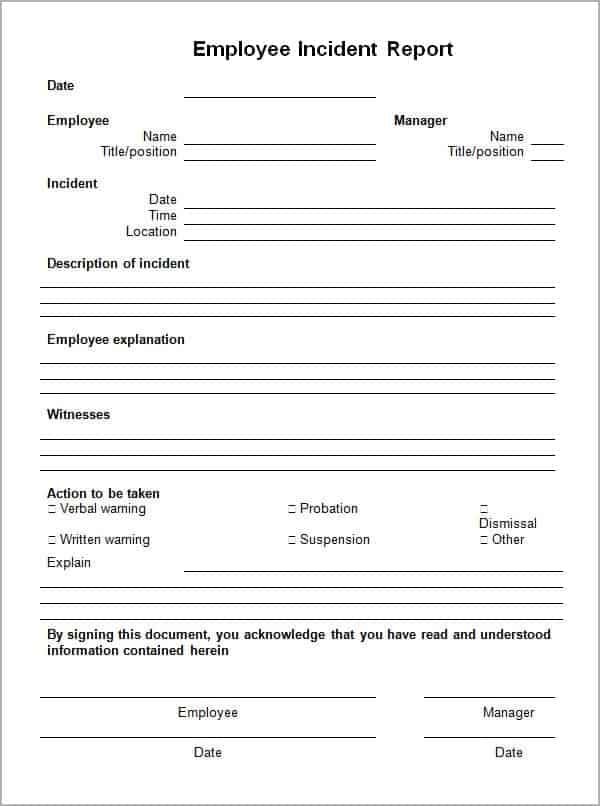 10+ Incident Report Templates Word Excel PDF Formats