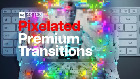Premium Transitions Pixelated (Elements Video Templates)