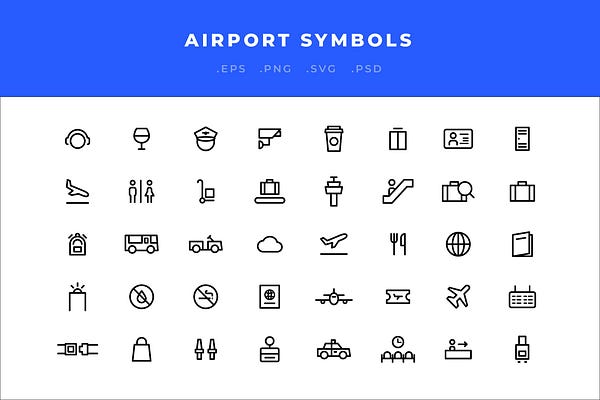 Airport Symbols Icons Graphics