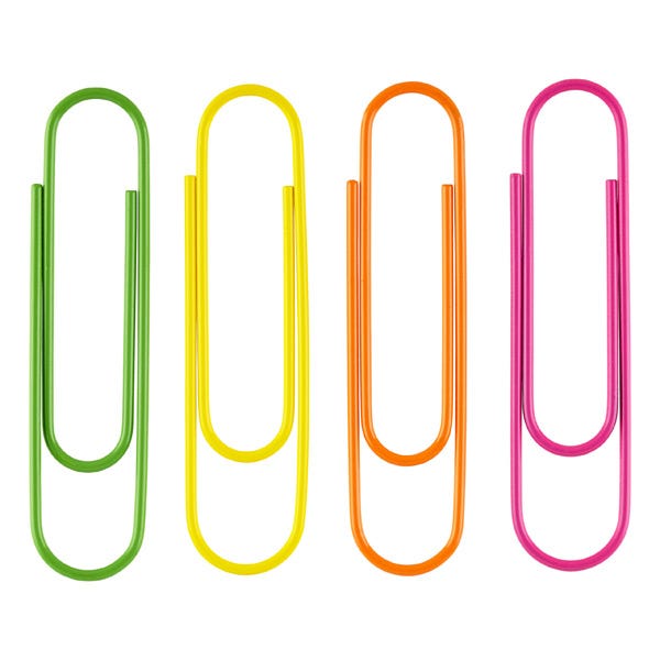 Paper clips of different colours