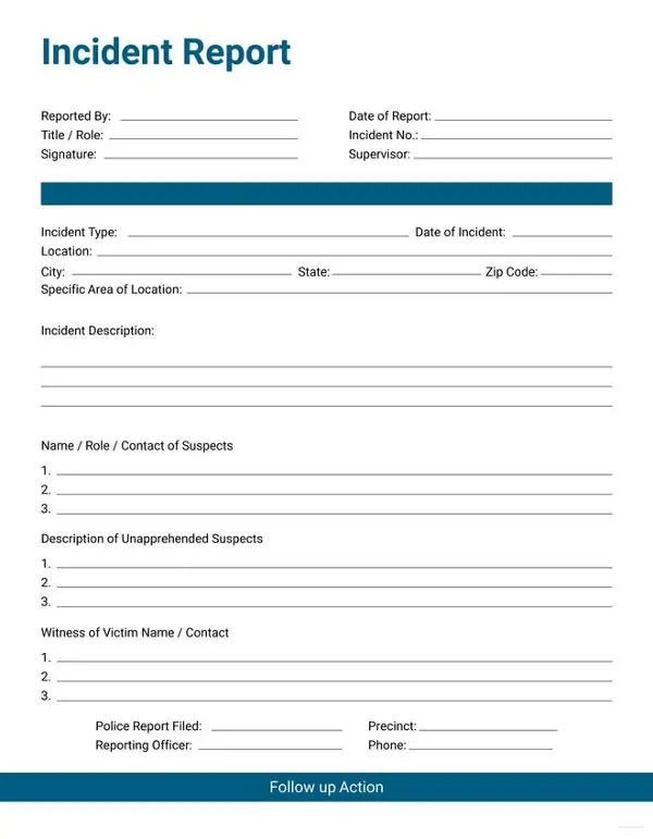 35+ Incident Report Templates Free & Premium Templates