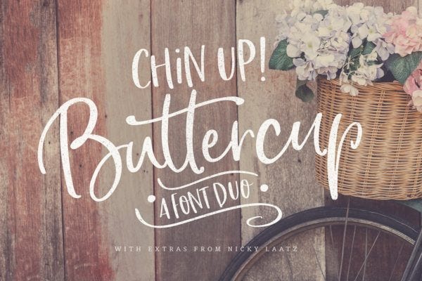 Chin Up Buttercup! Font Duo & Extras