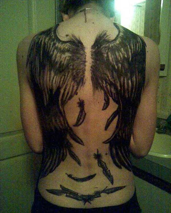 black wing tattoo