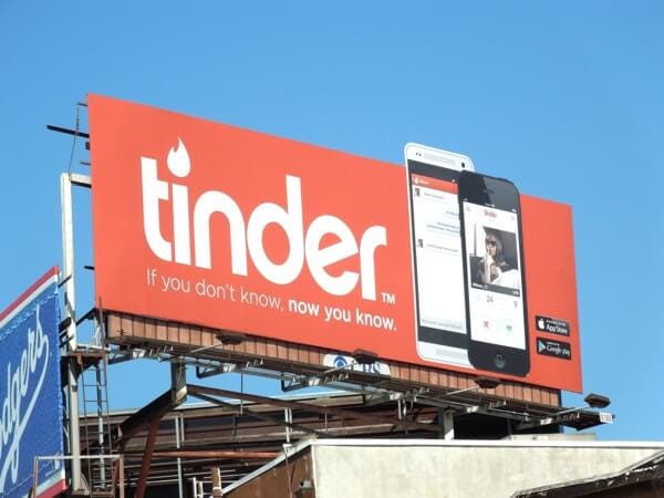 tinder dating app billboard