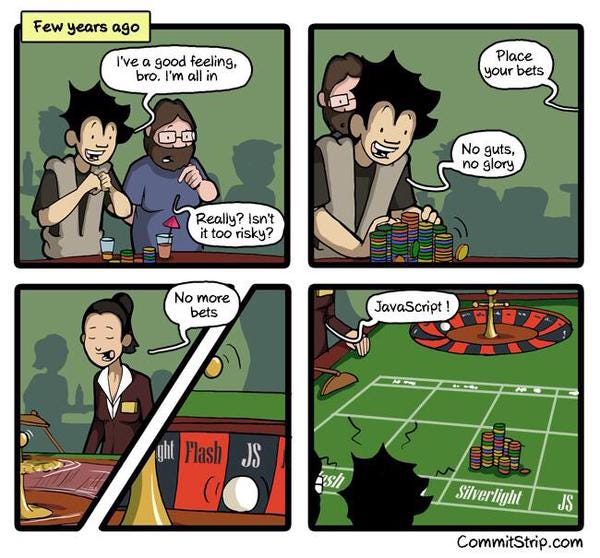 This one comic summed up my product. I bet everything on Silverlight, i moved my family, invested $30k USd of my own money and put my entire hopes and dreams into this product fixing the developer & designer (therefore UX) problems that have plagued our industry for years.