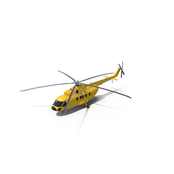 Yellow Transport Cargo Helicopter 3D
