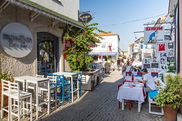 Cobblestone Streets of Alacati, Turkey