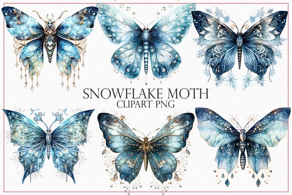 Snowflake Moth Clipart AI Transparent PNGs