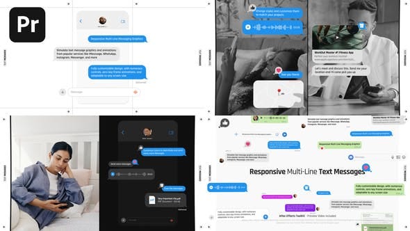 Responsive Multi-Line Text Messages Titles Video Templates
