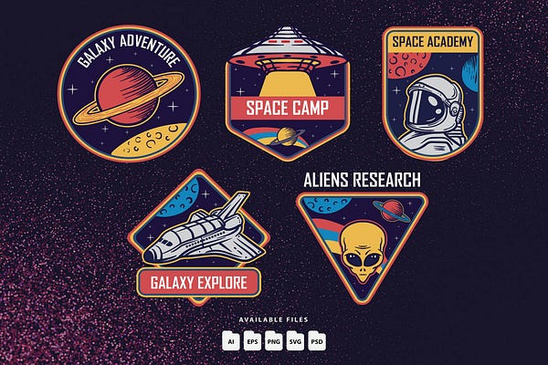 Space Badge Set Vol.02 Objects Graphics