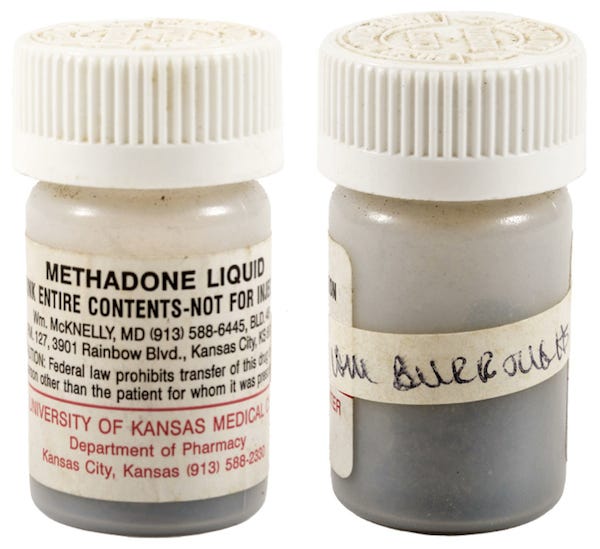 empty bottle of methadone prescribed to William S. Burroughs