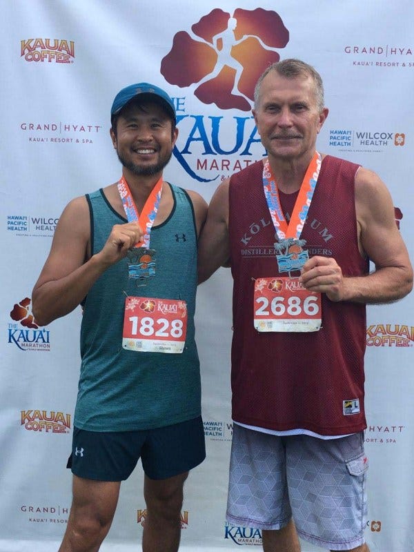 I ran a Kauai half marathon with the CEO of Kōloa Rum, Bob Gunter.