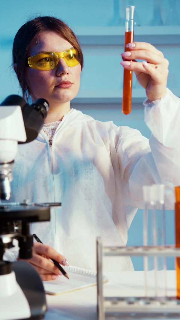 Lab Technician conducting test