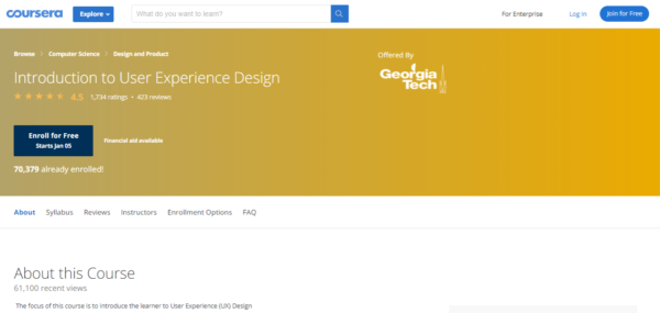 Coursera: Introduction to User Experience Design