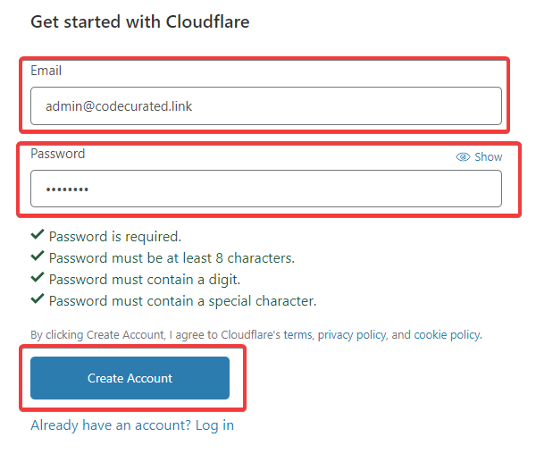 Register Cloudflare account for self-hosted Ghost