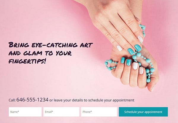 Nail-Art-Studio Pagewiz landing page template image