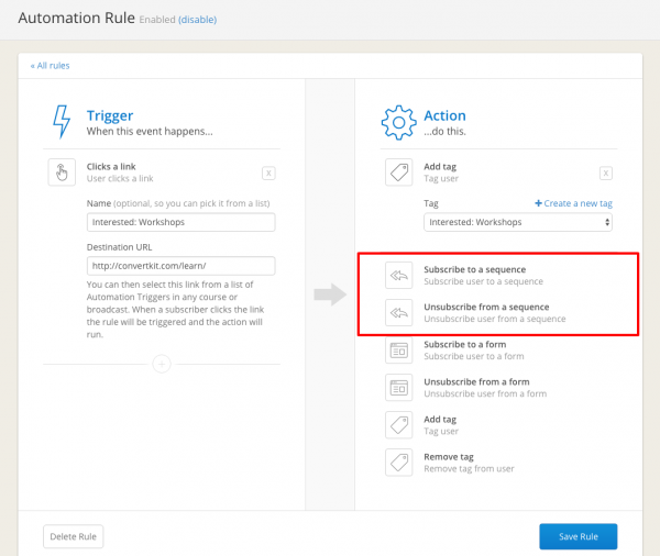 automation in ConvertKit