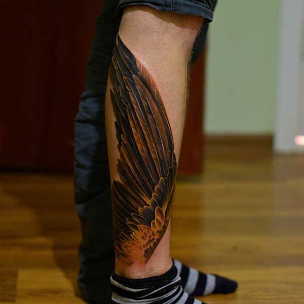 foot wing tattoo ankle wings tattoo