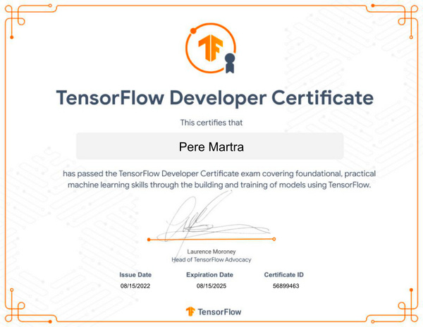 Pere Martra TensorFlow Developer Certificate