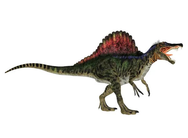 Earlier representation of Spinosaurus with limited fossil knowledge.