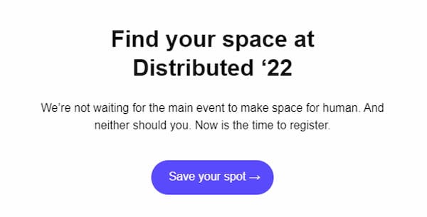 Email ending with a clear and prominent CTA button leading to the offer