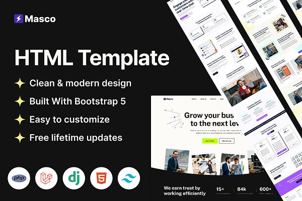 Masco — Saas Software Startup Django 5, Laravel 11