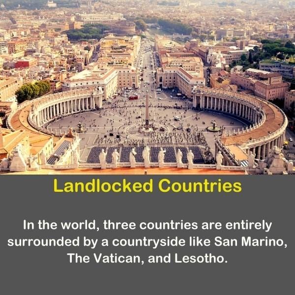 Geography fun fact about Landlocked Countries.