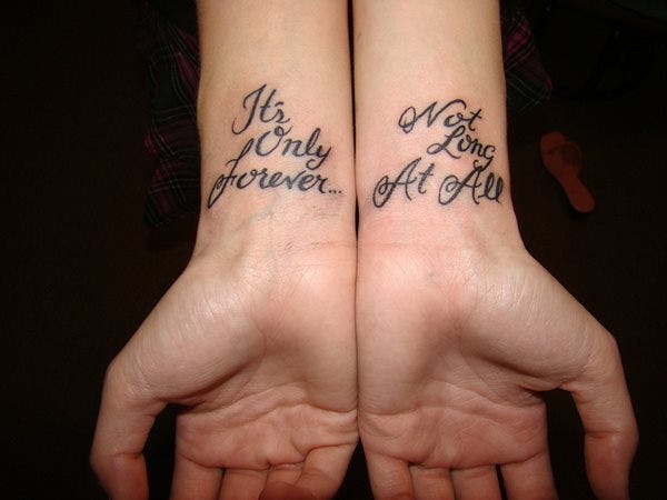 Phrase tattoo 45