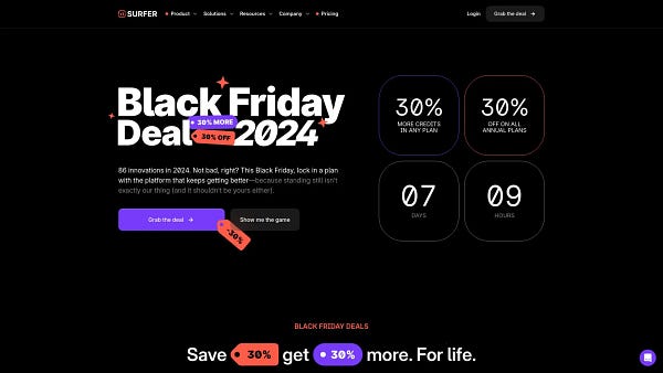 Unlock 30% Off on Surfer’s Powerful SEO Tools This Black Friday!