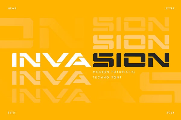 Invasion — Modern Futuristic Techno Font (Fonts / Sans-Serif)