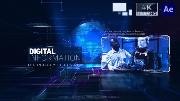Digital Information Technology Slideshow Openers Video Templates