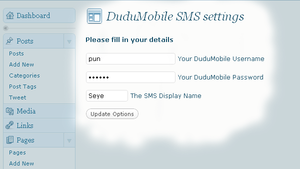 dudumobile-wp-sms screenshot 2