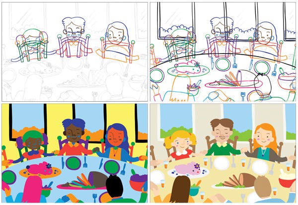 Spot illustrations for activity book