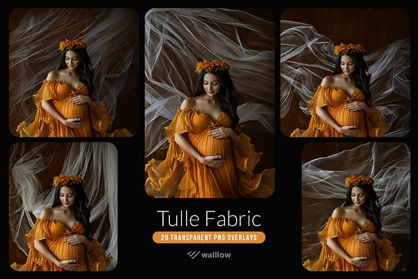 flying tulle veil fabric transparent PNG overlays Layer Styles Add-ons