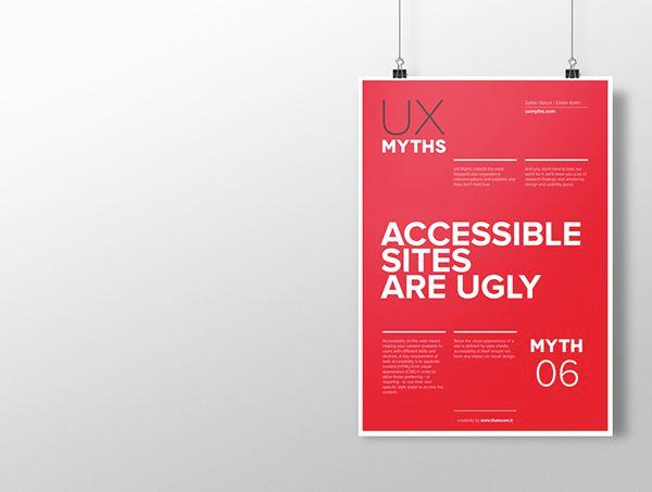 Accessible sites are ugly, UX myths poster
