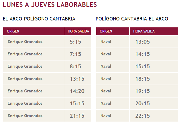 autobuses al polígono