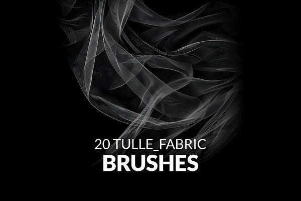 20 Flying tulle veil fabric photoshop brushes (Brushes Add-ons)