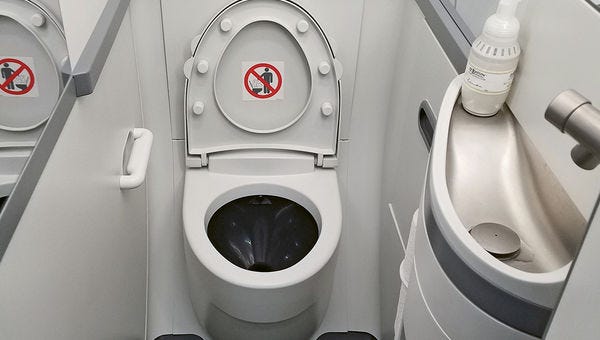 Worst Design Engineering in the Sky Shrinking Toilets on the planes a